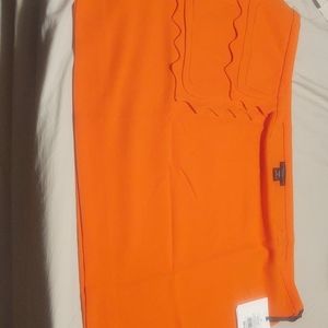 Orange Skirt Big Front Pocket